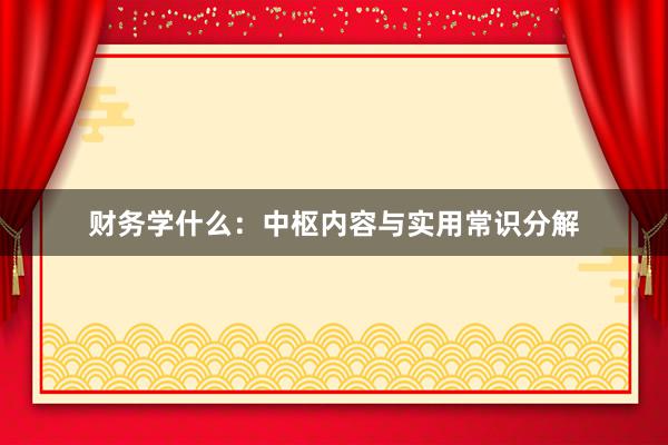 财务学什么：中枢内容与实用常识分解